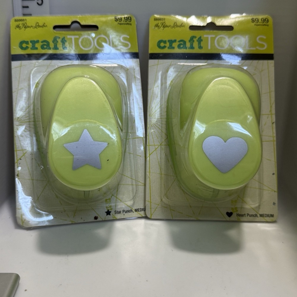 Paper Studio Star And Heart Punch NEW In PKG